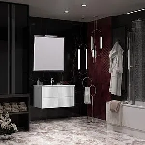 Тумба под умывальник подвесная Opadiris Рубинно 90 белый глянц 00-00005944, 2