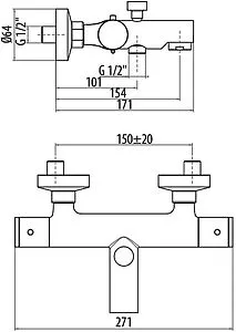 Термостат для ванны Gattoni Circle One хром TS21022C0, 2