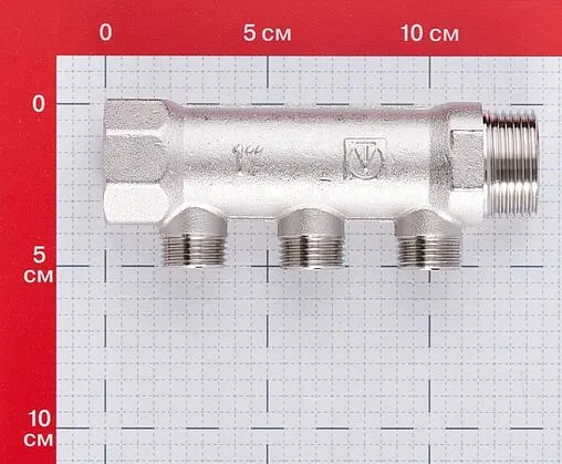 Коллектор распределительный проходной 3 отвода 1&quot;в/н x ½&quot;к Valtec VTc.500.N.0603