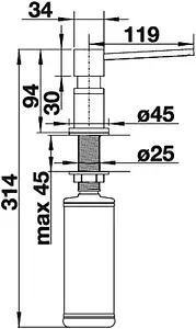 Дозатор Blanco Lato PVD Steel 525809 Дозатор Blanco Lato PVD Steel 525809, 2