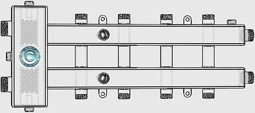 Распределительный коллектор 5 контуров с гидрострелкой 1¼&quot;н x 1&quot;н Север-М5(Aisi) 1915006