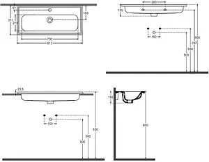 Раковина ISVEA Absolute 81 белый 10KF50081SV, 2