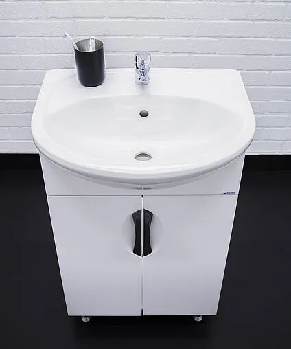 Тумба-умывальник напольный Айсберг Стандарт 55 белый DA2402T+4607152360509