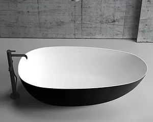 Ванна акриловая отдельностоящая Abber 170x80 белый/панель Black matte AB9211MB, 5