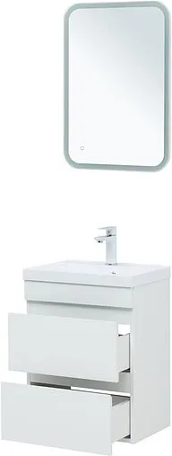 Тумба-умывальник подвесная Aquanet Нота New 50 белый глянец 00335416+00284237