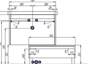 Комод Aquaton Капри 80 таксония темная/белый 1A231103KPDB0 Комод Aquaton Капри 80 таксония темная/белый 1A231103KPDB0, 2