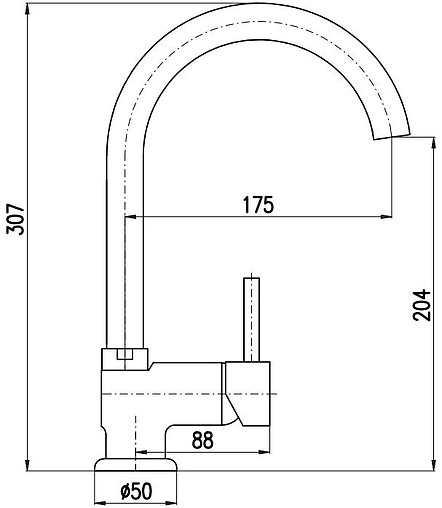 Смеситель для кухни Rav Slezak Seina чёрный матовый SE908.5/4CMAT