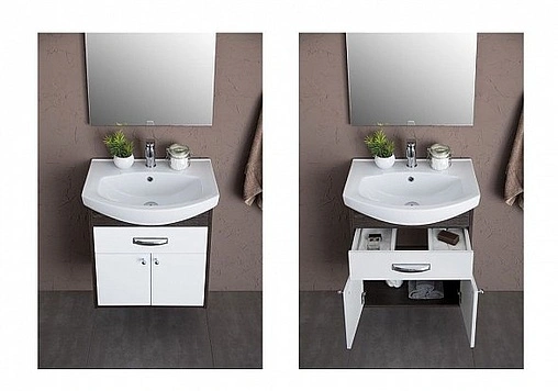 Тумба под умывальник Aquanet Грейс 60 белый/дуб кантербери 00198374