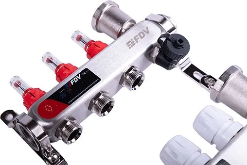 Группа коллекторная с расходомерами 3 отвода 1&quot;в/в x ¾&quot;ек FDV S1103C-2/3