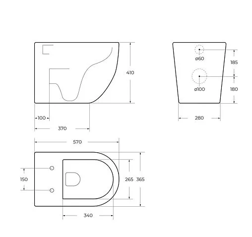 Унитаз приставной безободковый BelBagno Sfera-R белый BB2141CBR