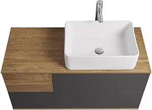 Тумба-умывальник подвесная Aquaton Терра 105 дуб кантри/антрацит 1A2469K1TEKA0, 5