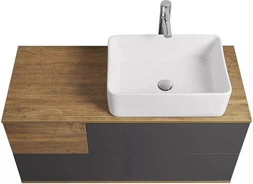 Тумба-умывальник подвесная Aquaton Терра 105 дуб кантри/антрацит 1A2469K1TEKA0