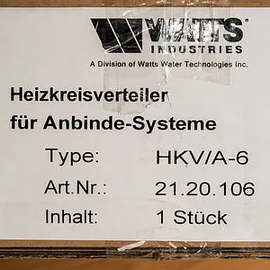 Группа коллекторная распределительная 6 отводов 1"в/в x ¾"ек Watts HKV/A 10004546 Группа коллекторная распределительная 6 отводов 1"в/в x ¾"ек Watts HKV/A 10004546, 5