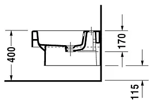 Биде подвесное Duravit Vero белый 2239150000 Биде подвесное Duravit Vero белый 2239150000, 3