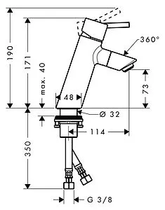 Смеситель для раковины Hansgrohe Talis 80 хром 32053000, 2