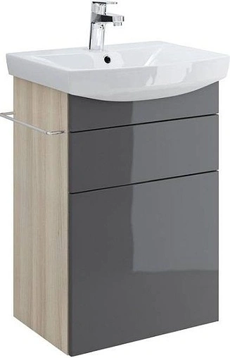 Тумба-умывальник Cersanit Smart 55 серый/ясень B-SU-SMA-CA55/Gr+S-UM-CAR55/1-w