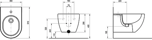 Биде подвесное Ravak Uni Chrome белый X01517 Биде подвесное Ravak Uni Chrome белый X01517