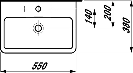 Раковина Laufen Pro A 55 белый 8.1895.8.000.104.1