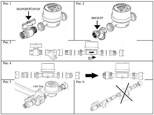 Счетчик воды Ду15 ЭКО НОМ-15-110+КМЧ СВ110-004