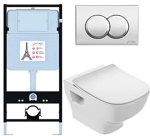 Комплект 6 в 1 Jacob Delafon Struktura 48 EDF103-CP с кнопкой E36496-CP хром глянцевый Комплект 6 в 1 Jacob Delafon Struktura 48 EDF103-CP с кнопкой E36496-CP хром глянцевый, 1