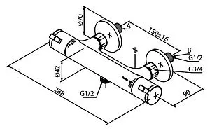 Термостат для душа Damixa Space Zero хром 574000064, 2