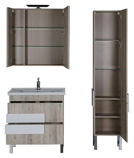 Шкаф-зеркало Aquanet Мадейра 80 R дуб кантри/белый 00183066