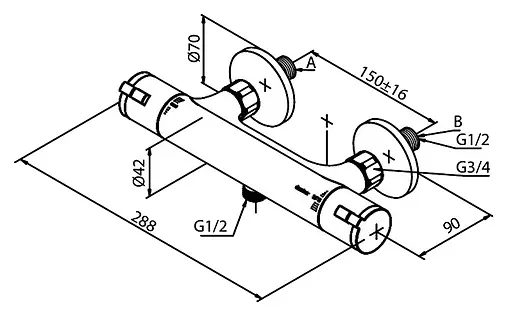 Термостат для душа Damixa Space Zero хром 574000064