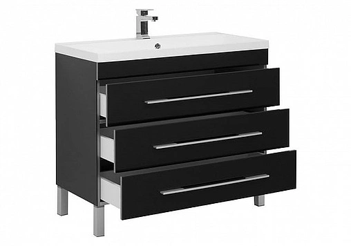 Тумба под умывальник напольная Aquanet Верона 100 чёрный 00178472