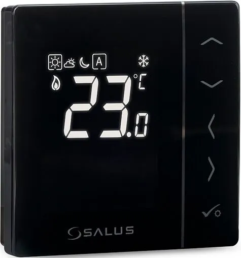 Проводной комнатный терморегулятор НО/НЗ 230В Salus EXPERT NSB черный VS35B