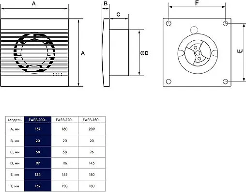 Вентилятор вытяжной Electrolux BASIC EAFB-120 белый