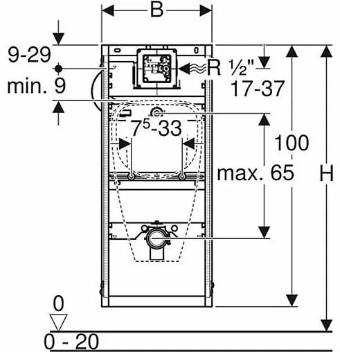 Инсталляция для писсуара Geberit GIS 461.621.00.1