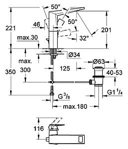 Смеситель для раковины Grohe Allure Brilliant хром 23109000 Смеситель для раковины Grohe Allure Brilliant хром 23109000, 2