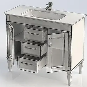 Тумба-умывальник напольная Aquanet Селена 105 белый/серебро 00201649+00186680 Тумба-умывальник напольная Aquanet Селена 105 белый/серебро 00201649+00186680, 5