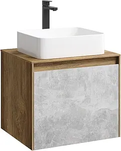 Тумба-умывальник подвесная Aqwella Mobi 60 бетон светлый/дуб балтийский MOB0106DB+MOB0706BS+641945 Тумба-умывальник подвесная Aqwella Mobi 60 бетон светлый/дуб балтийский MOB0106DB+MOB0706BS+641945, 1