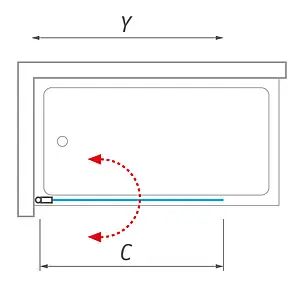 Шторка на ванну 600мм прозрачное стекло Roltechnik SCREEN MINI/660 217-7000000-00-09, 2