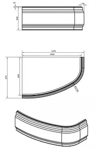 Панель для ванны фронтальная Cersanit Joanna 140 белый 63360 Панель для ванны фронтальная Cersanit Joanna 140 белый 63360, 2