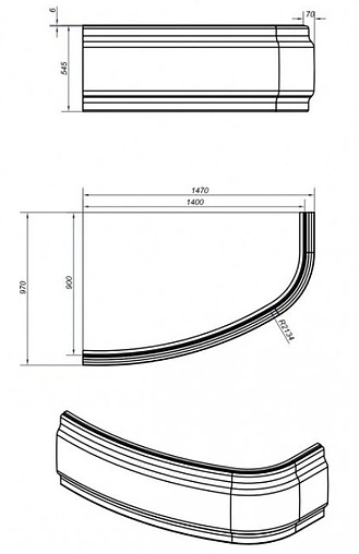 Панель для ванны фронтальная Cersanit Joanna 140 белый 63360