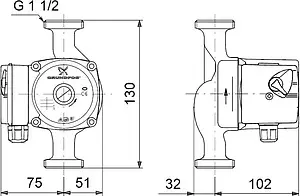 Насос циркуляционный Grundfos UPS 25-60 130 96281476, 2