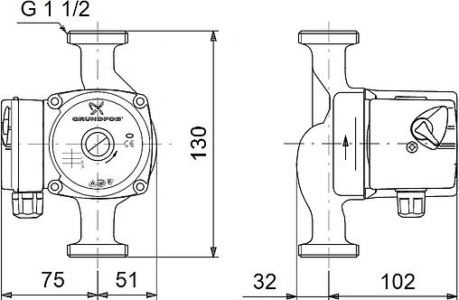 Насос циркуляционный Grundfos UPS 25-60 130 96281476