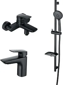 Комплект для ванны 3 в 1 Aquatek Вега чёрный матовый AQ1030MB Комплект для ванны 3 в 1 Aquatek Вега чёрный матовый AQ1030MB, 1