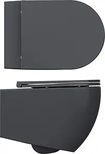 Унитаз подвесной безободковый ISVEA Infinity антрацит 10NF02001SV-2C Унитаз подвесной безободковый ISVEA Infinity антрацит 10NF02001SV-2C, 3