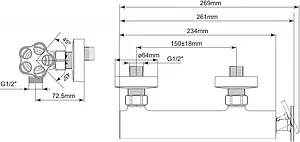 Смеситель для душа BelBagno Roso хром/красный ROS-ESDM-CRM, 2