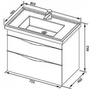 Тумба-умывальник Aquanet Эвора 80 белый 00184937+00182324 Тумба-умывальник Aquanet Эвора 80 белый 00184937+00182324, 2