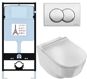 Комплект 6 в 1 Jacob Delafon Odeon Rive Gauche EDR103-CP с кнопкой E36496-CP хром глянцевый, 1