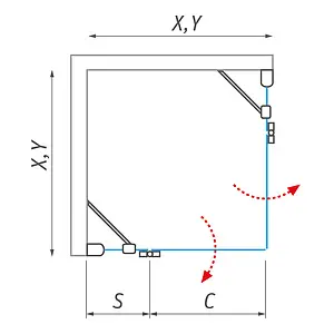 Душевое ограждение 1100x1100мм прозрачное стекло Roltechnik Elegant Line GDOL1+GDOP1/1100*1100 132-110000L-00-02+132-110000P-00-02 Душевое ограждение 1100x1100мм прозрачное стекло Roltechnik Elegant Line GDOL1+GDOP1/1100*1100 132-110000L-00-02+132-110000P-00-02, 4