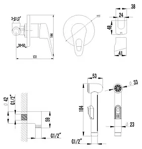 Гигиенический душ со смесителем Lemark Luna хром LM4119C Гигиенический душ со смесителем Lemark Luna хром LM4119C, 2