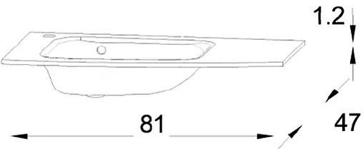 Раковина Jacob Delafon Nova 80 L серый матовый EB1884RU-DE4