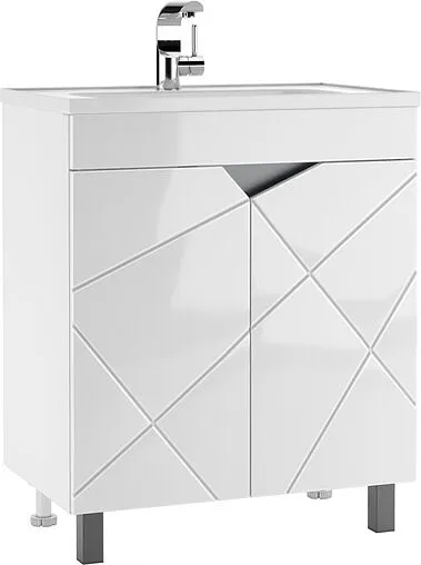 Тумба-умывальник напольный Домино Vector 70 белый DV6608T+4670142930389