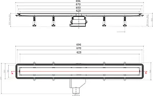Лоток душевой Set 650мм h=52мм 0.8л/сек Pestan Confluo Premium White Glass Gold Line 650 13100091 Лоток душевой Set 650мм h=52мм 0.8л/сек Pestan Confluo Premium White Glass Gold Line 650 13100091, 4