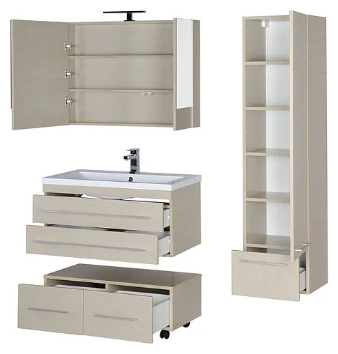 Шкаф-зеркало Aquanet Нота 90 L светлый дуб 00158858 Шкаф-зеркало Aquanet Нота 90 L светлый дуб 00158858